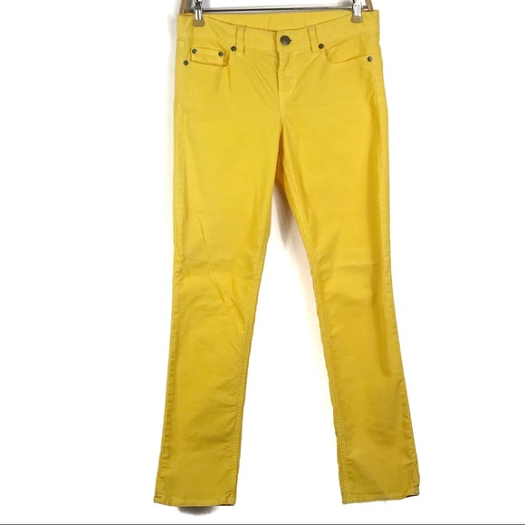 womens yellow corduroy trousers